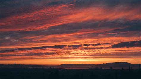 Wallpaper Sunset Clouds Horizon Sky Twilight Hd Widescreen High