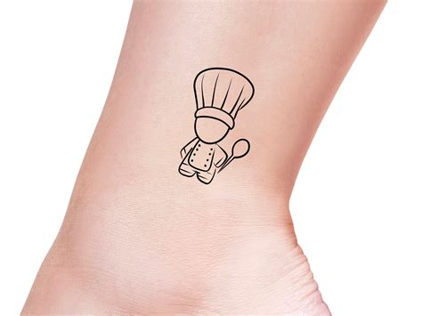 Little Chef Temporary Tattoo Cook Tattoo Food Tattoo Etsy