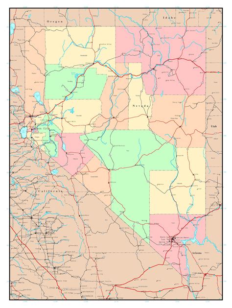 Laminated Map Large Administrative Map Of Washington State With Roads