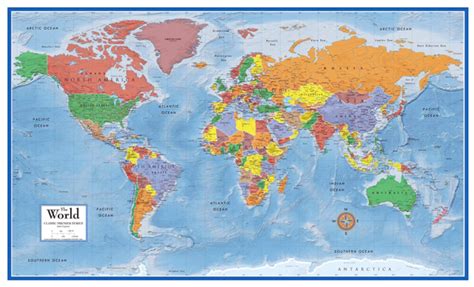 48x78 Huge Rolled World Map Poster Size Wall Decoration Large Map Of