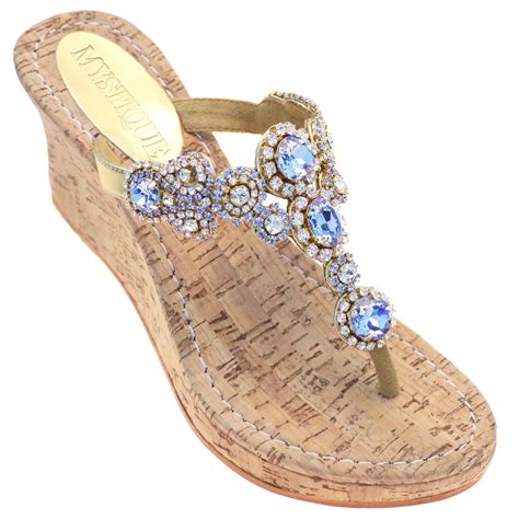 Handmade Bridal Flat And Wedge Jeweled Sandals Mystique Sandals