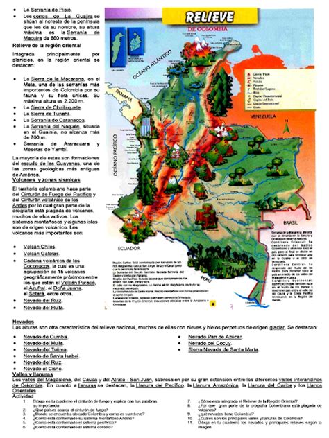 Mi Clase Virtual Cyberclass El Relieve De Colombia GeografÍa