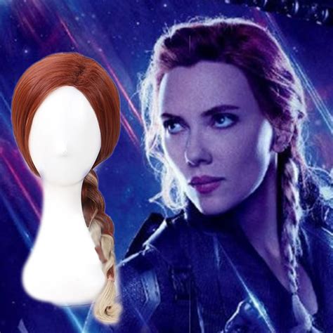 Avengers Endgame Black Widow Long Wavy Cosplay Hair Wig Free Shipping