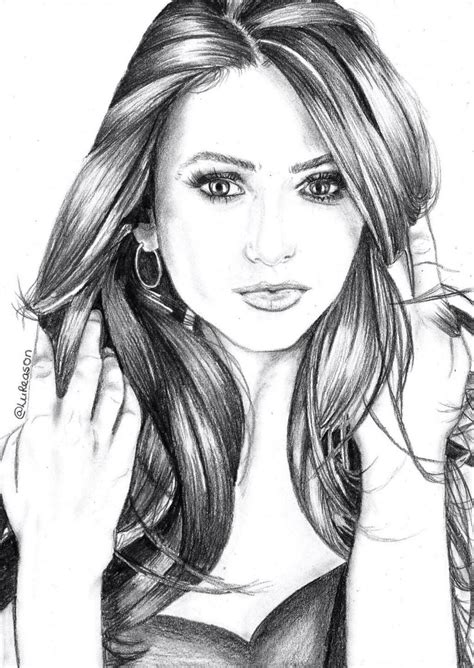 My Nina Donee Pencil Drawing Celebrity Portraits Nina Dobrev Vampire