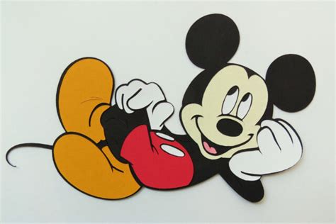 Mickey Mouse Lying Down Cut Paper Piecing Scrapbook Embellishment Ebay