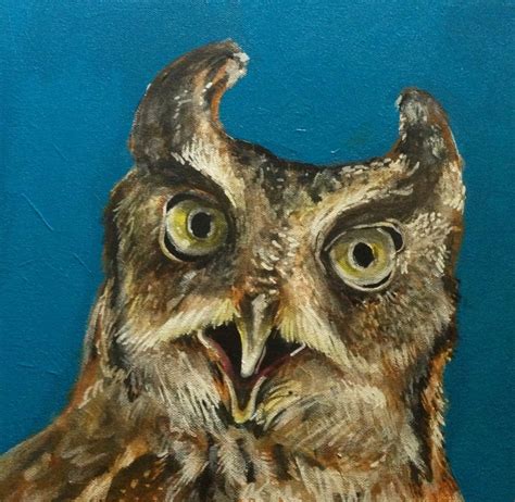 Custom Made Owl Acrylic Painting By Artwork By Kristin Frenzel