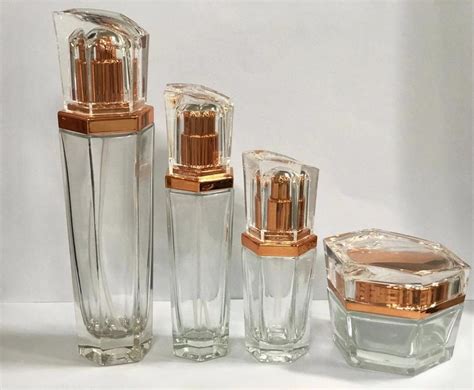 Luxury Transparent Cream Bottles Skincare Packaging Glass Cosmetic