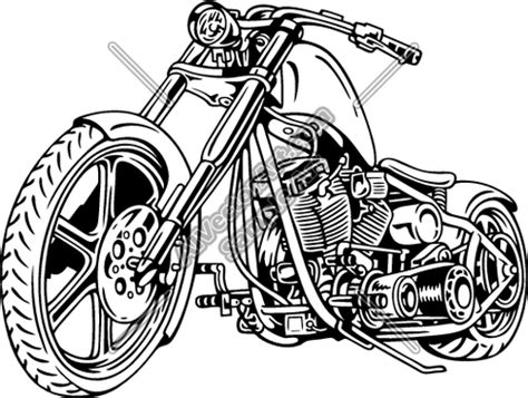 10 Custom Motorcycles In Vector Images Harley Chopper Motorcycle Clip
