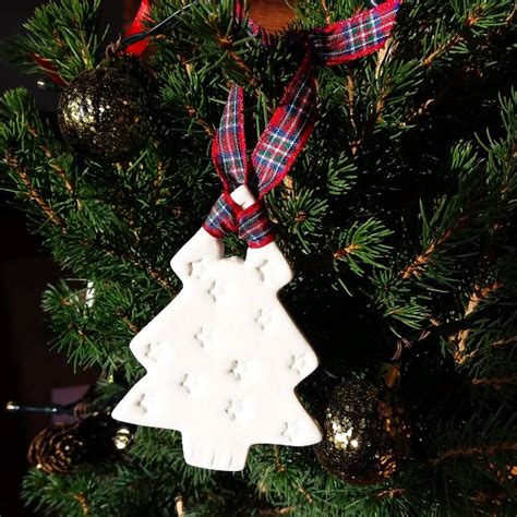 Hand Made Porcelain Christmas Tree Hanging Decoration By Menear