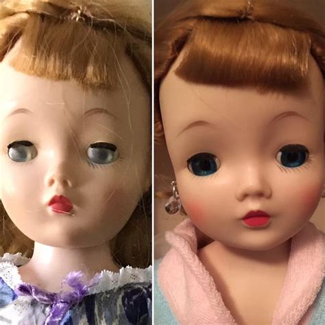 Two Dolls Side By Side One With Blonde Hair And The Other With Blue Eyes