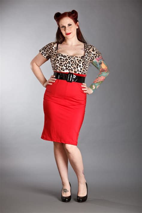 Items Similar To Leopard Wiggle Dress Pinup Girl Rockabilly Clothing On