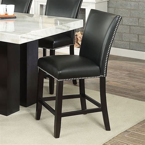 Camila Square Counter Height Dining Set W Black Chairs By Steve Silver