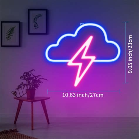 Neon Signs For Bedroom Jtlmeen Cloud And Lightning Neon Lights For Wall Usbbattery Powered