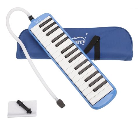 Us Shipping 32 Key Melodica Mouth Organ With Blowpipe And Blow Pipe Blue