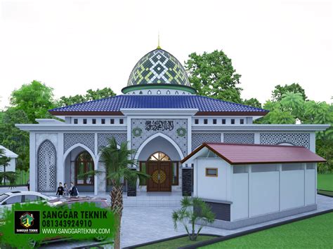 Desain Masjid Minimalis Modern 16 X 20 1 Lantai Sanggar Teknik