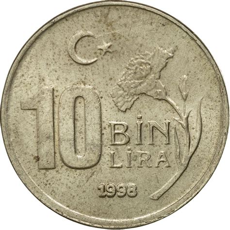 431913 Monnaie Turquie 10000 Lira 10 Bin Lira 1998 TTB Copper