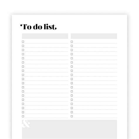 To Do List Printable Minimal To Do List To Do List Template