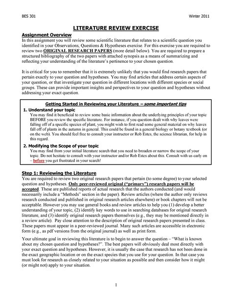 50 Smart Literature Review Templates Apa Templatelab