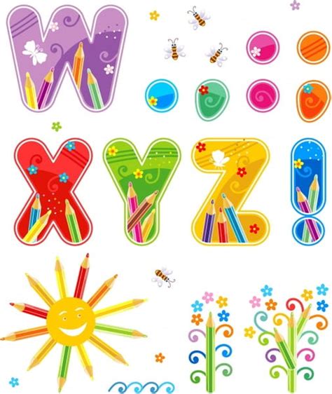 English Alphabet Vector Colorful Eps Uidownload