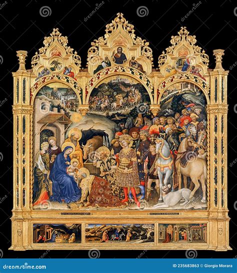 The Adoration Of The Magi Altarpiece By Gentile Da Fabriano Editorial