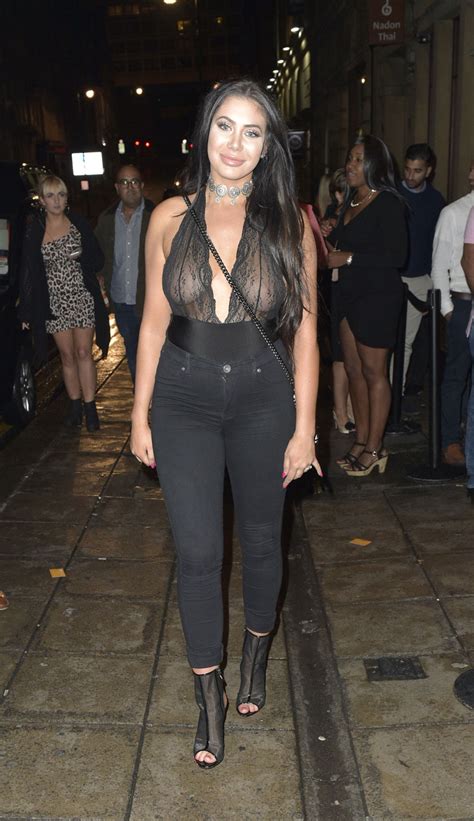 Chloe Ferry Braless In Black Lace Blouse Taxi Driver Movie
