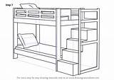 Bunk Bed Drawing Draw Step Furniture Beds Tutorials Sketches Drawings Sketch Easy Cartoon Drawingtutorials101 Others Learn Tutorial Steps sketch template