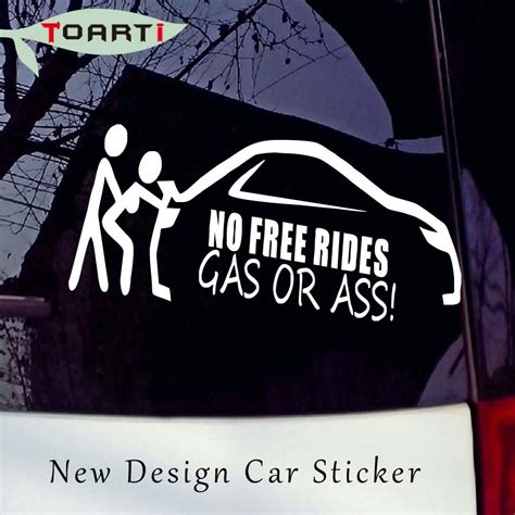 1575cm Gas Or Ass No Free Rides Funny Decal Car Stickers Creative