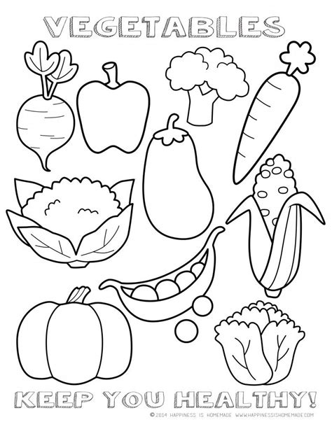 Healthy Vegetables Coloring Page Sheet - printable "I Tried Something New" healthy eating reward ...