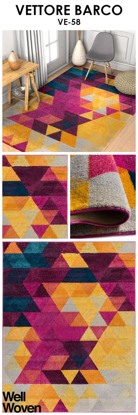 Smooth chenille upper is spill resistant. Barco Multi Mid-Century Modern Rug | Mid century modern ...
