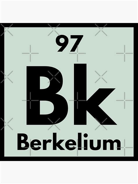 Póster Elemento De La Tabla Periódica Berkelio Bk Número 97 De