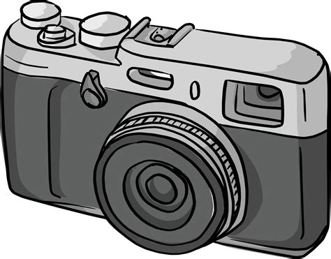 Doodle de dibujo de ilustración de vector de cámara compacta retro