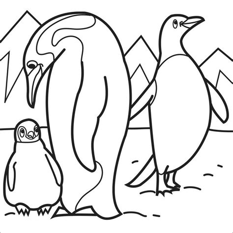 Baby Penguin Cute Animal Coloring Page