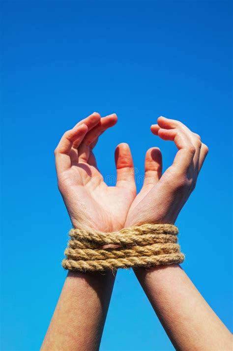 Hands Tied Up With Rope Stock Image Image Of Dependency 39526723