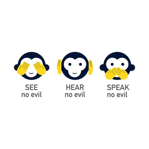 See No Evil Hear No Evil Speak No Evil Monkey Cartoon Funny T