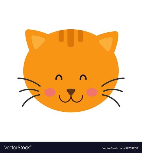 Cute Cat Face Icon Cartoon Cat Royalty Free Vector Image