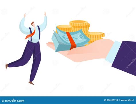 Business Boss Give Money Salary To Employee Financial Cash Pay Vector
