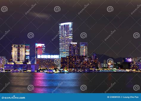 Kowloon At Night Stock Image Image Of Beauty Downtown 23808935