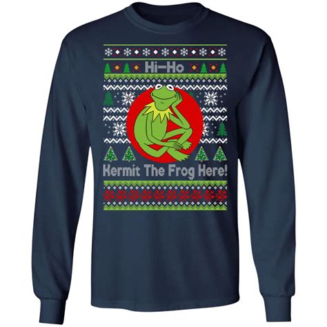 Hi Ho Kermit The Frog Here Christmas Sweater Teemoonley Cool T