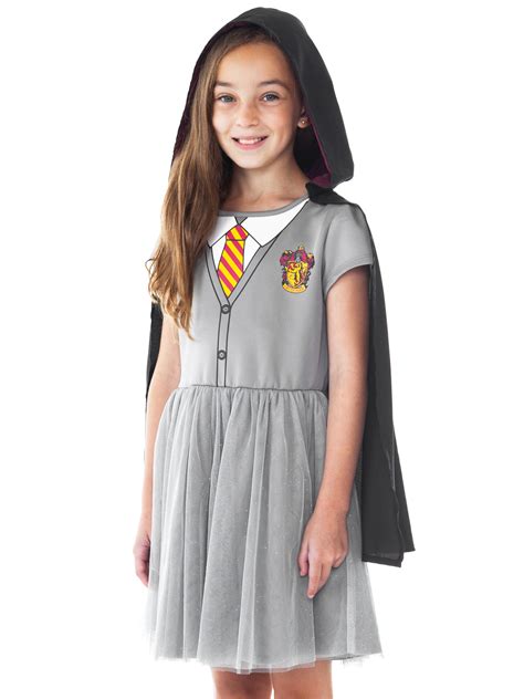 Girls Harry Potter Hermione Costume Dress W Cape Cosplay Pretend Play