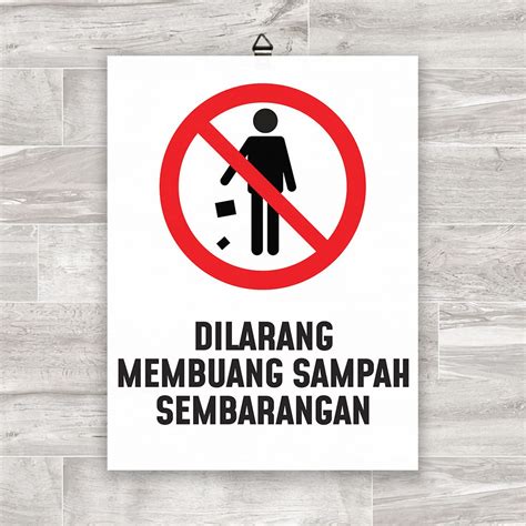 Jual 9 Stiker Dilarang Buang Sampah Sembarangan Hiasan Dinding