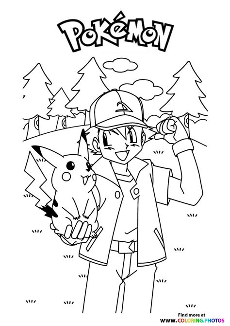 Ash And Pikachu Pokemon Coloring Pages For Kids