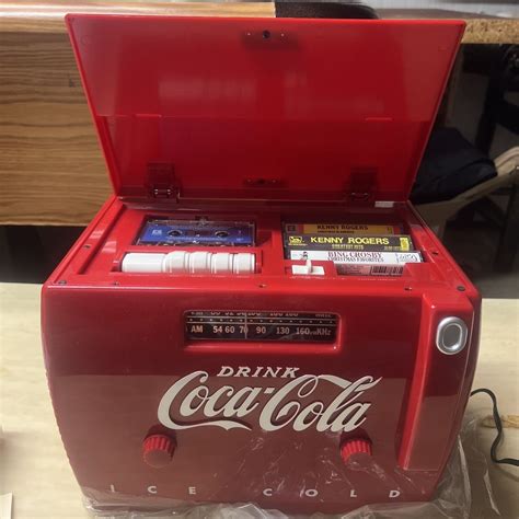 coca cola cooler radio am fm cassette player red otr 1949 old tyme in box ebay