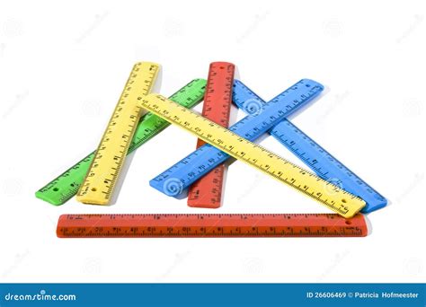 Colorful Rulers Stock Image Image Of Measurer Measurement 26606469