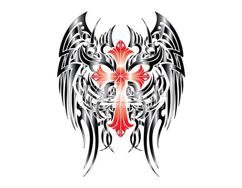 Cross With Gothic Wings Gothic Cross Logo Png Clip Art Library