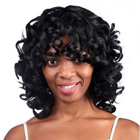 Buy Yiyaobess 35cm 1 Medium Length Black Hairstyles Mommy Wig Heat Resistant