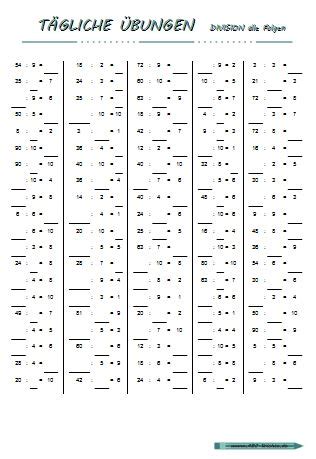 Kostenlose arbeitsblätter und übungen für mathe. Division - kleine Einmaleins | Einmaleins, Nachhilfe mathe ...