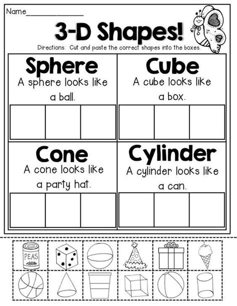 Spring Math And Literacy Packet Kindergarten Shapes Worksheet