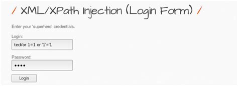Xml Xpath Injection Login Form Teck K