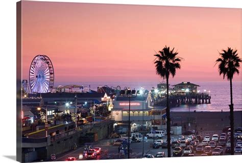 California Los Angeles Santa Monica Santa Monica Pier Dusk Wall Art