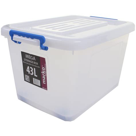 Extra Large Huge Strong Plastic Storage Boxes Wheels Clip Lids